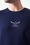 Men's Navy Blue Crew Neck Casual Printed Modal T-Shirt - 5