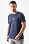 Men's Anthracite Crew Neck Casual Printed Modal T-Shirt - 3