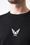 Men's Black Crew Neck Kartal Printed Modal T-Shirt - 3