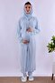 Effortt Maternity Pajama Set with Hijab and Nursing Features - Blue - 8