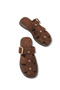Delavana Brown Women's Suede Buckle-Studded Daily Comfortable Stylish Sabo Slippers - 3