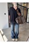 Kollari Lace Oversized T-Shirt Black - 4
