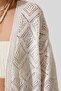 Women's Lace-Like Knit Diamond Patterned Cardigan - 2