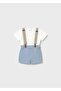 Newborn Baby Boy Suspender Shorts Shirt Set Blue