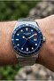 Silver Case Men's Wristwatch |   40mm Steel Case, Silver Steel Band, Blue Dial