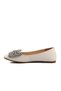 White Patent Leather Girl's Ballerina Ballerina with Bow Ribbon - 2