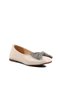White Patent Leather Girl's Ballerina Ballerina with Bow Ribbon - 3