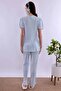 Effortt Maternity Pajama Set with Hijab and Nursing Features - Blue - 7
