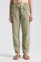 Khaki Women's Premium Linen Pants Comfortable Fit Seam Detail