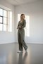 Women's Green Waist-Cut Tie-Detail Top and Bottom Set - 4