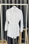 Chest Lace Detail Waist Belted Shirt - Ecru Ekru - 4