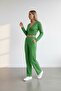Women's Green Waist Tie Bottom Top Set