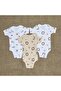 3-Pack 100% Organic Cotton Short Sleeve Penguin Patterned Snap Fastener Baby Bodysuit with Envelope Collar Undershirt - 2