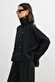 Black Special Mock Neck Women's Shirt - 7