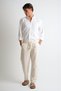 Alaçatı Premium Men's Linen Trousers Ecru Comfortable Fit with Stitching Detail - 7
