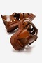 Kelvin Women's Genuine Leather Thick Sole Sandals Tan – Antique Textured Comfortable Greek Style - 3