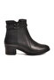 Black Genuine Leather Zippered Fleece-Lined Women's Heeled Boots - 2