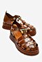 Kewilla Women's Genuine Leather Thick Sole Sandals Tan – Antique Textured Comfortable Greek Style