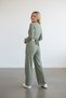 Women's Green Waist-Cut Tie-Detail Top and Bottom Set - 2