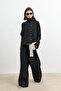 Black Special Mock Neck Women's Shirt - 5