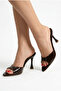 Women's Pointed Toe Thin High Heel Bitter Brown Patent Leather Evening Dress Slippers - 6