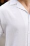 White 100% Cotton Piece Men's Shorts and Shirt Set E7360 - 4