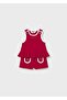 Newborn Baby Girl Combed Cotton Shorts Set 4-Piece Red - 2