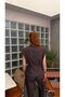 Premium Women's Denim Set Sleeveless Shirt Palazzo Pants - 4