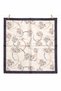 Floral Print Saten Fular 50X50 cm – Cream Elegant Women's Bandana Scarf