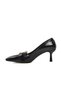 Black Patent Leather Women's Heeled Stiletto Shoes - 2