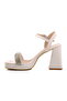 White Platform Heel Women's Heeled Sandals - 2