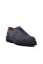 Navy Blue Nubuck Genuine Leather Men's Classic Shoes Premium - 3