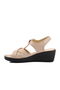 Beige Wedge Sole Women's Sandals - 2