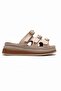 Women's 3 Rings Buckled Slipper Beige - 2