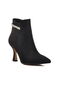 Black Suede Women's Heeled Boots - 3