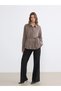 Lcw Everyday Women's Brown Belted Seersucker Shirt - 2