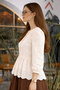 Eyelet Embroidery Shirt A5003 Cream - 2