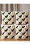 Punch Embroidery Look Daisy Patterned Digital Print Bohemian Style Set of Cushion Cover - 5