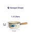 Blue Floral Patterned Enamel Sauce Bowl, Milk Bowl with Wooden Handle - 16cm - 2