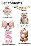 Retro 5 Year Old Teddy Bear Themed Baby Girl Concept Birthday Set - 3