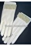 Pearl Wristed Cuffed Tulle Short Bridal Gloves Wedding Engagement Marriage Hand Accessory - 2