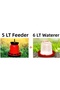 5-Liter Food Bowl and 6-Liter Water Bowl - 2-Piece Animal Set with Chicken Feeding and Bird Detail
