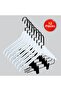 Wooden (Black Hook Lama) Latch Shirt and Skirt Hanger White Color 12 Pieces