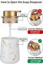 Luxury Marble Patterned Ceramic Bathroom and Kitchen Liquid Soap Dispenser - Gold Detailed Bathroom and Kitchen Liquid Soap Dispenser - 4