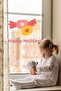Happy Holidays with Candy Glass Wall Door Sticker Set Good Holiday Ornament - 2