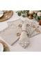 Natural Linen Cream Navy Blue Striped Napkin Set [6-Piece with Buckle Gift] - 2
