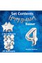 Silver Concept 4 Year Old Birthday Celebration Set White Silver Confetti Balloon Number Star Foil and Banner - 3