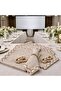 Natural Linen Cream Burgundy Striped Napkin Set [6-Piece with Buckle Gift]