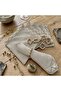 Natural Linen Cream Brown Striped Napkin Set [6-Piece with Buckle Gift] - 5