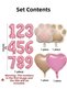 7 Year Old Birthday Party Decoration Set Number Heart Paw Foil Balloon - 2